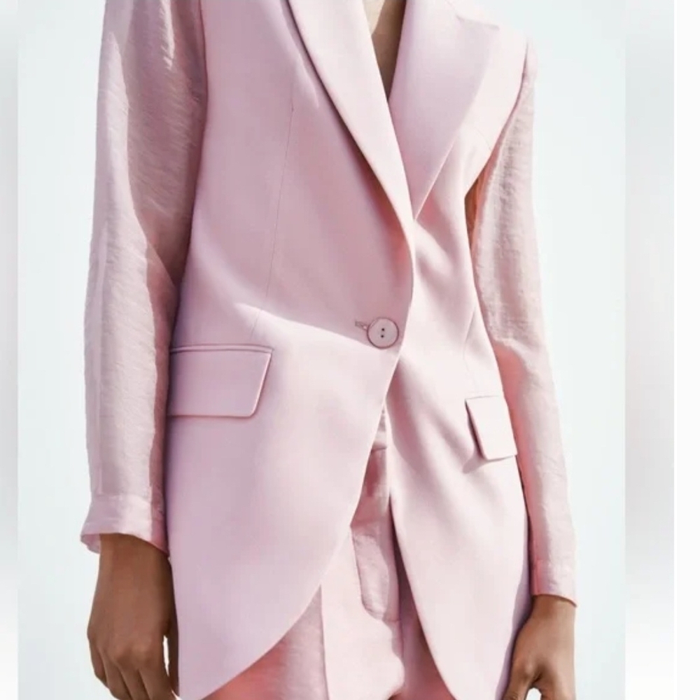 ZARA Chic & Timeless Pink Blazer Size L - Picture 5 of 10